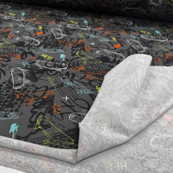 Кулирная гладь СКЕЙТЫ НА СЕРОМ