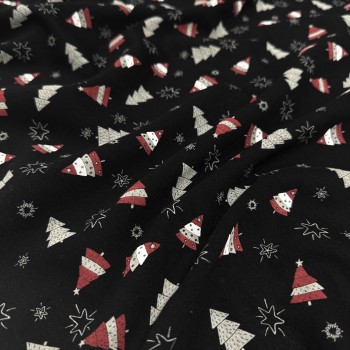 Интерлок СПОРТ ДАБЛ ФЕЙС ЕЛОЧКИ НА ЧЕРНОМ