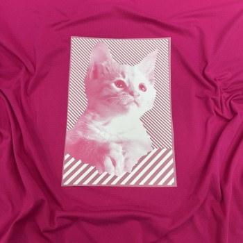 Термотрансфер РОЗОВЫЙ КОТ НА ПОЛОСЕ