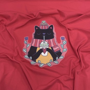 Термотрансфер ОСЕННИЙ КОТ КАПУЧИНО