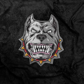 Термотрансфер ЗЛОЙ СЕРЫЙ ПИТБУЛЬ