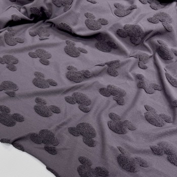 Кулирная гладь МИККИ МАХРОВЫЕ НА ЧЕРНИЧНОМ