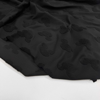 Кулирная гладь МИККИ МАХРОВЫЕ НА ЧЕРНОМ