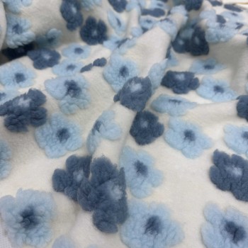 Шерпа мех ЦВЕТОК ГОЛУБОЙ