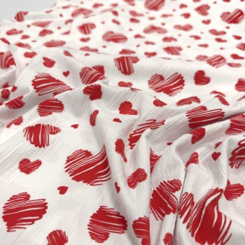 Кулирная гладь ЖАТКА СЕРДЕЧКИ НА БЕЛОМ