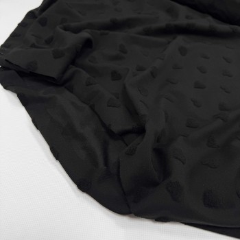 Кулирная гладь ЧЕРНЫЕ МАХРОВЫЕ СЕРДЕЧКИ МИНИ