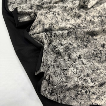 Кулирная гладь велюр ВАРЕНКА АЙВОРИ НА ЧЕРНОМ