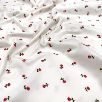 Кулирная гладь РОЗОЧКИ НА ЭКРЮ