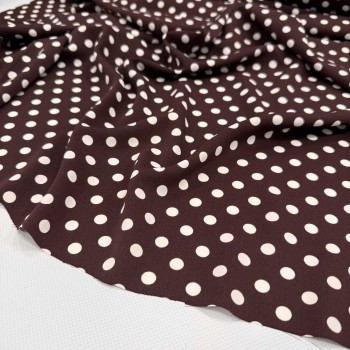 Креп сатин ГОРОХ НА ШОКОЛАДНОМ