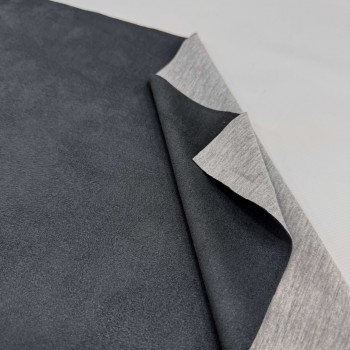 Замша на сером меланже ГРАФИТ