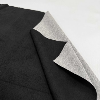 Замша на сером меланже ЧЕРНАЯ