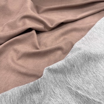 Замша на сером меланже КАПУЧИНО