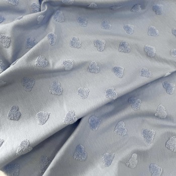 Кулирная гладь ГОЛУБЫЕ МАХРОВЫЕ СЕРДЕЧКИ МИНИ