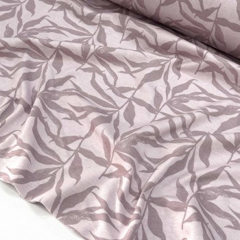 Кулирная гладь хб ЛИСТЬЯ ЛИЛОВЫЕ