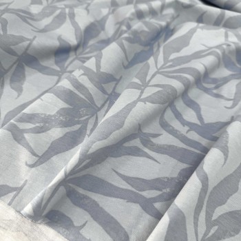 Кулирная гладь хб ЛИСТЬЯ ГОЛУБЫЕ