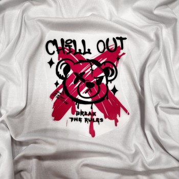 Термотрансфер МЕДВЕДЬ СМАЙЛ ФУКСИЯ МИНИ 20*17